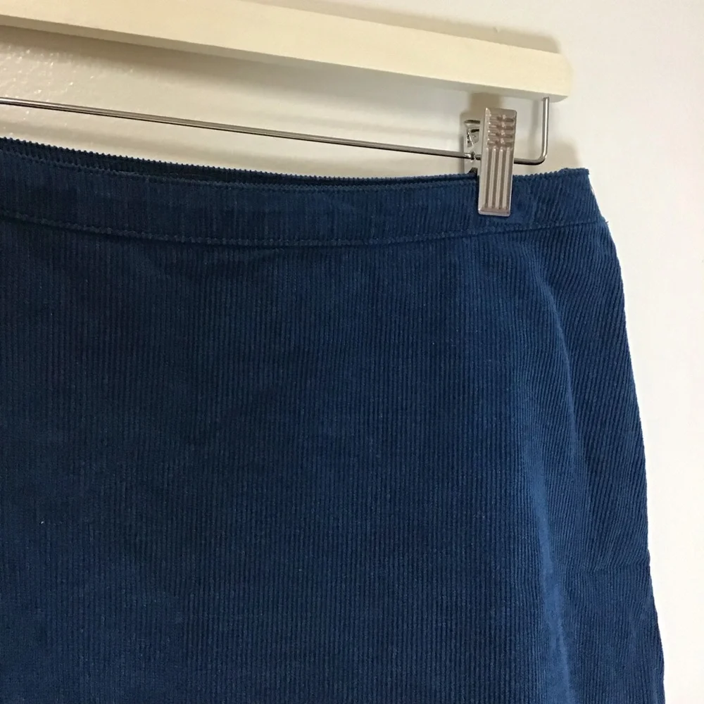 NWT Corduroy Mini Skirt Navy Blue A-Line High Waist S/M Dark Academia 90s Indie